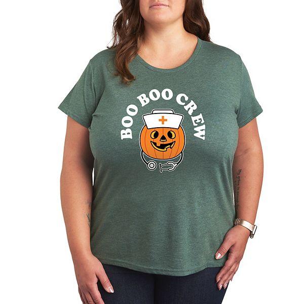 Графическая футболка Plus Size Boo Boo Crew с коротким рукавом и круглым вырезом, Licensed Character