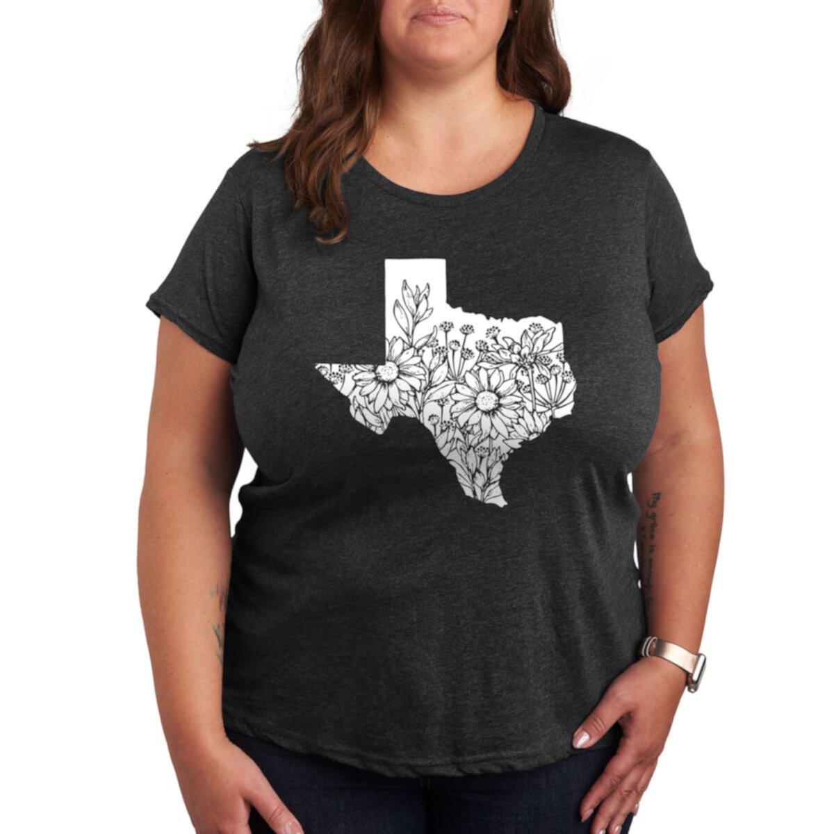 Женская Футболка Licensed Character Plus Size Floral Texas