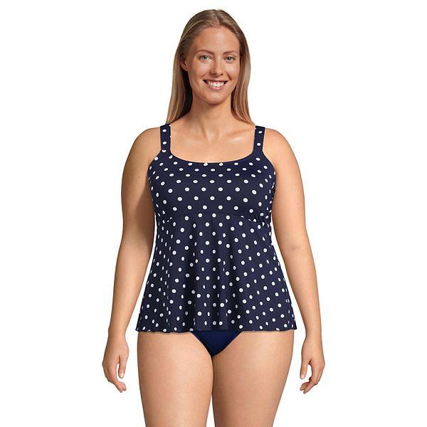 Топ купальника Tankini Plus Size Lands' End с рюшами для чашки DD