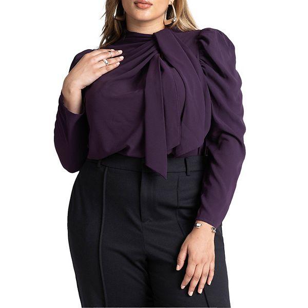 Женская Блузка ELOQUII Plus Size Drape Front Blouse