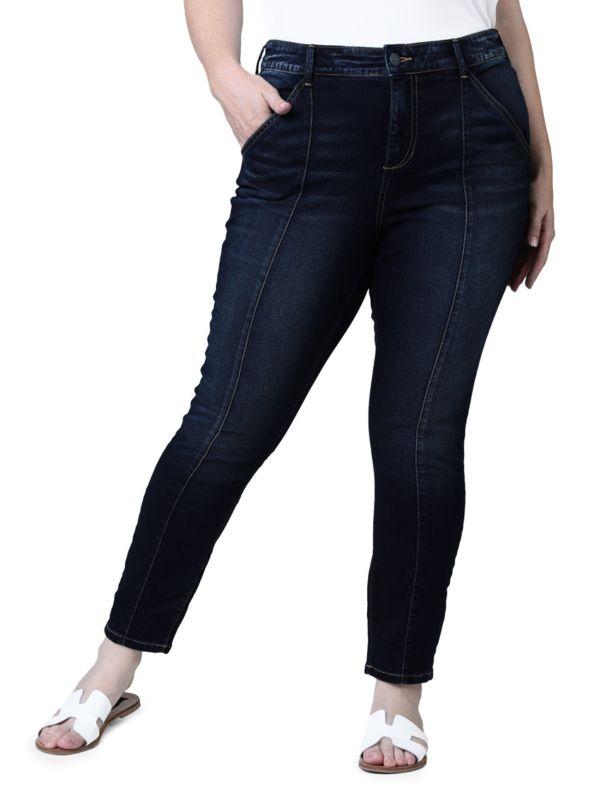 Джинсы Slink Jeans Plus с завышенной талией и обтягивающим кроем, рост 11 см