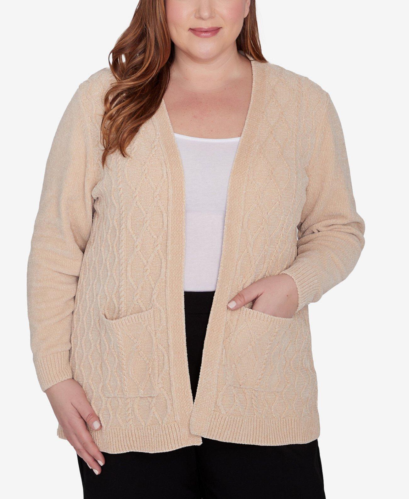 Женский Кардиган Alfred Dunner Plus Size Classic Chenille