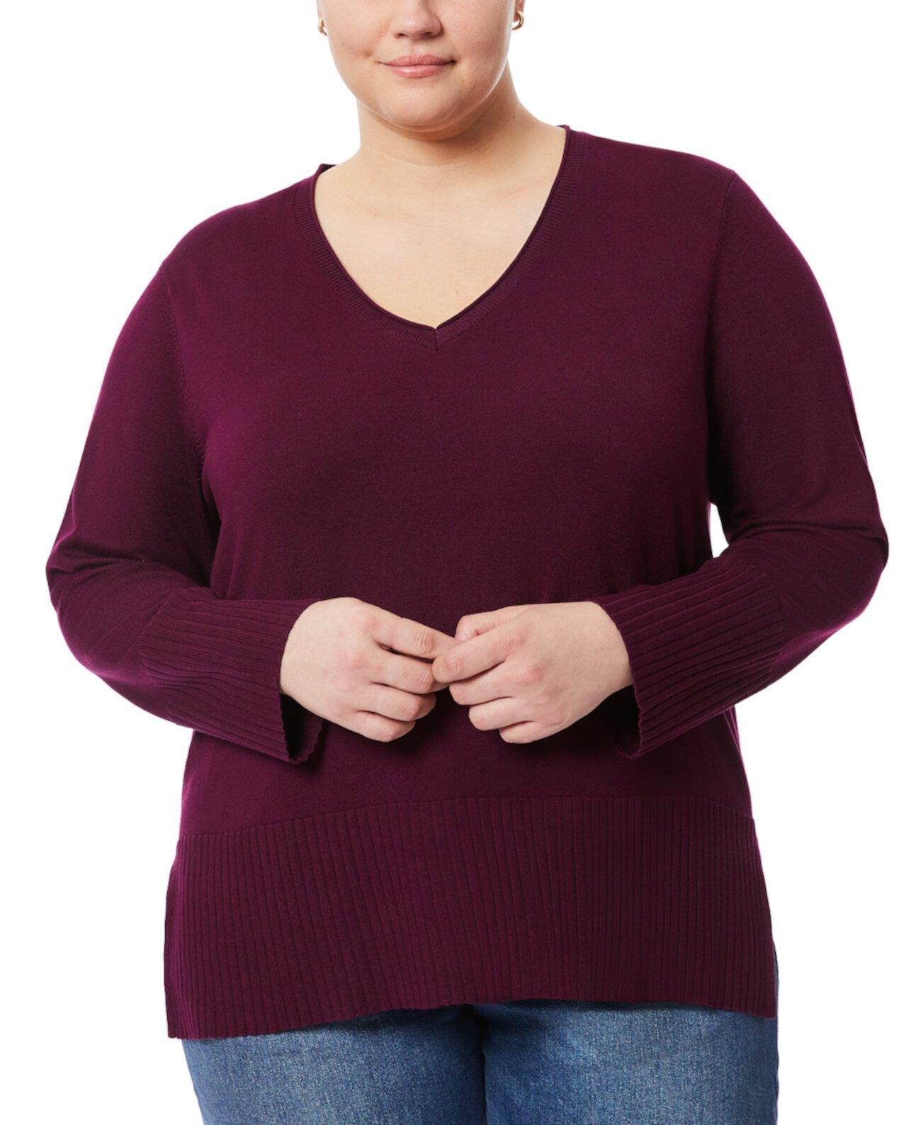 MELISSA PAIGE | Женский Пуловер MELISSA PAIGE Plus Size Solid V-Neck High-Cuff