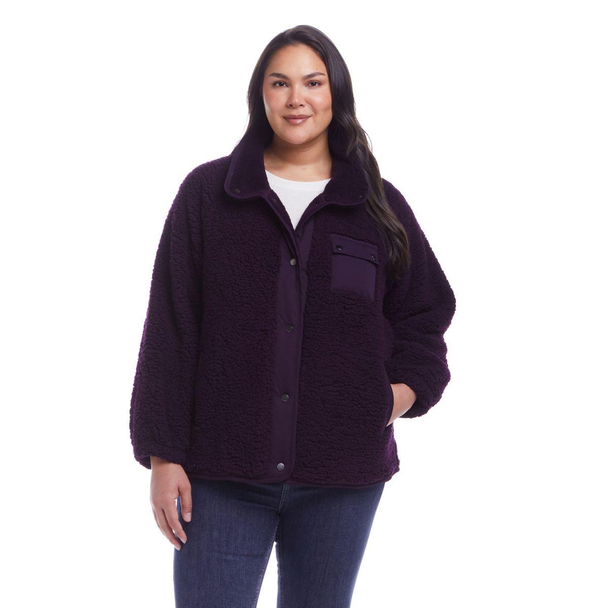 Женская Повседневная куртка Weathercast Plus Size Snap Front Bonded Sherpa Fleece