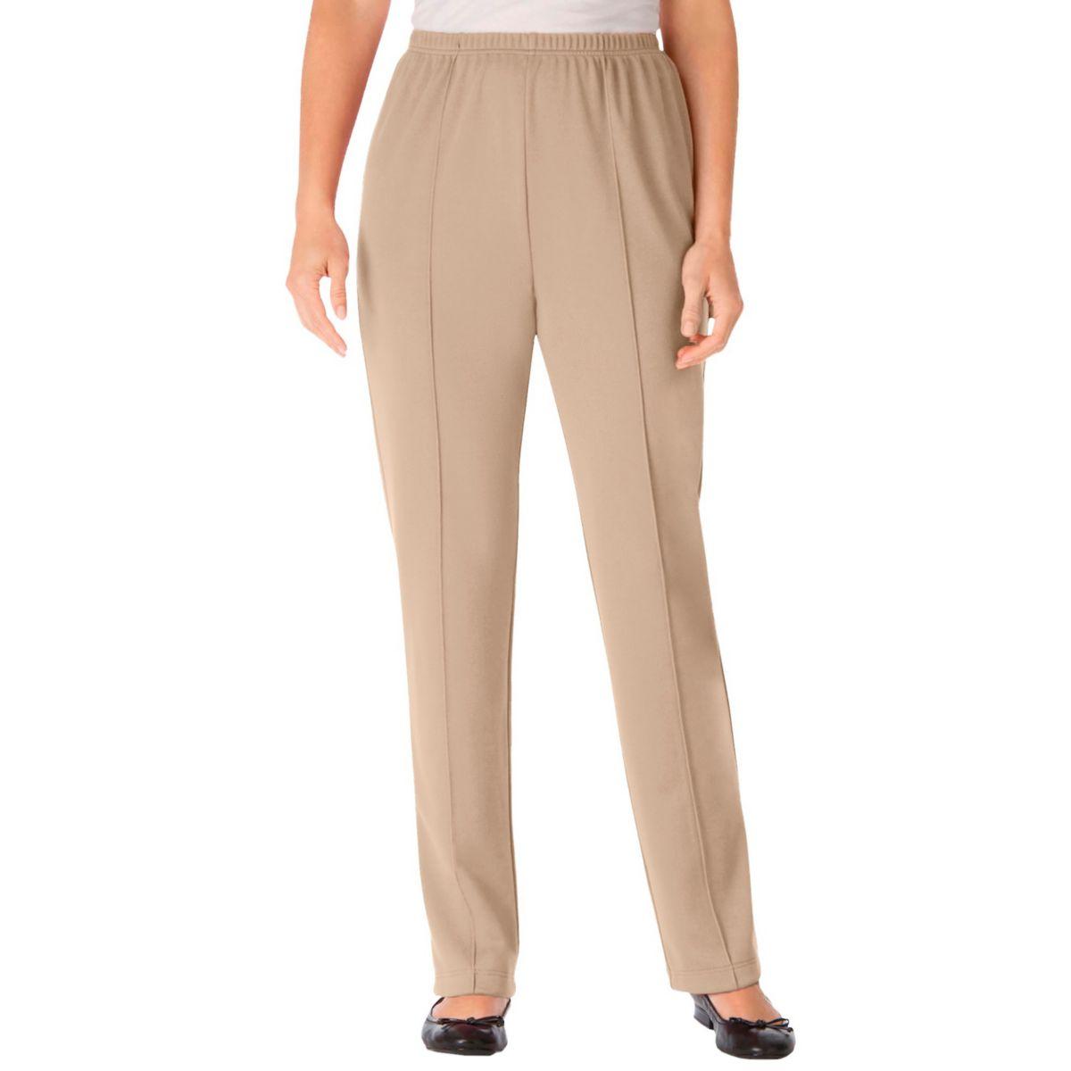 Женские Повседневные брюки Woman Within The Hassle-free Elastic-waist Soft Knit Pant