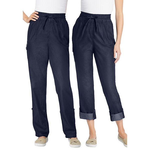 Женские Повседневные брюки Woman Within Плюс Размер Пети Convertible Length Cargo Pant