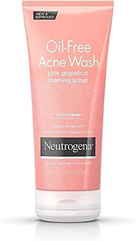 Neutrogena Oil-Free Acne Wash Scrub, Pink Grapefruit, Value Size, 6.7 Ounce