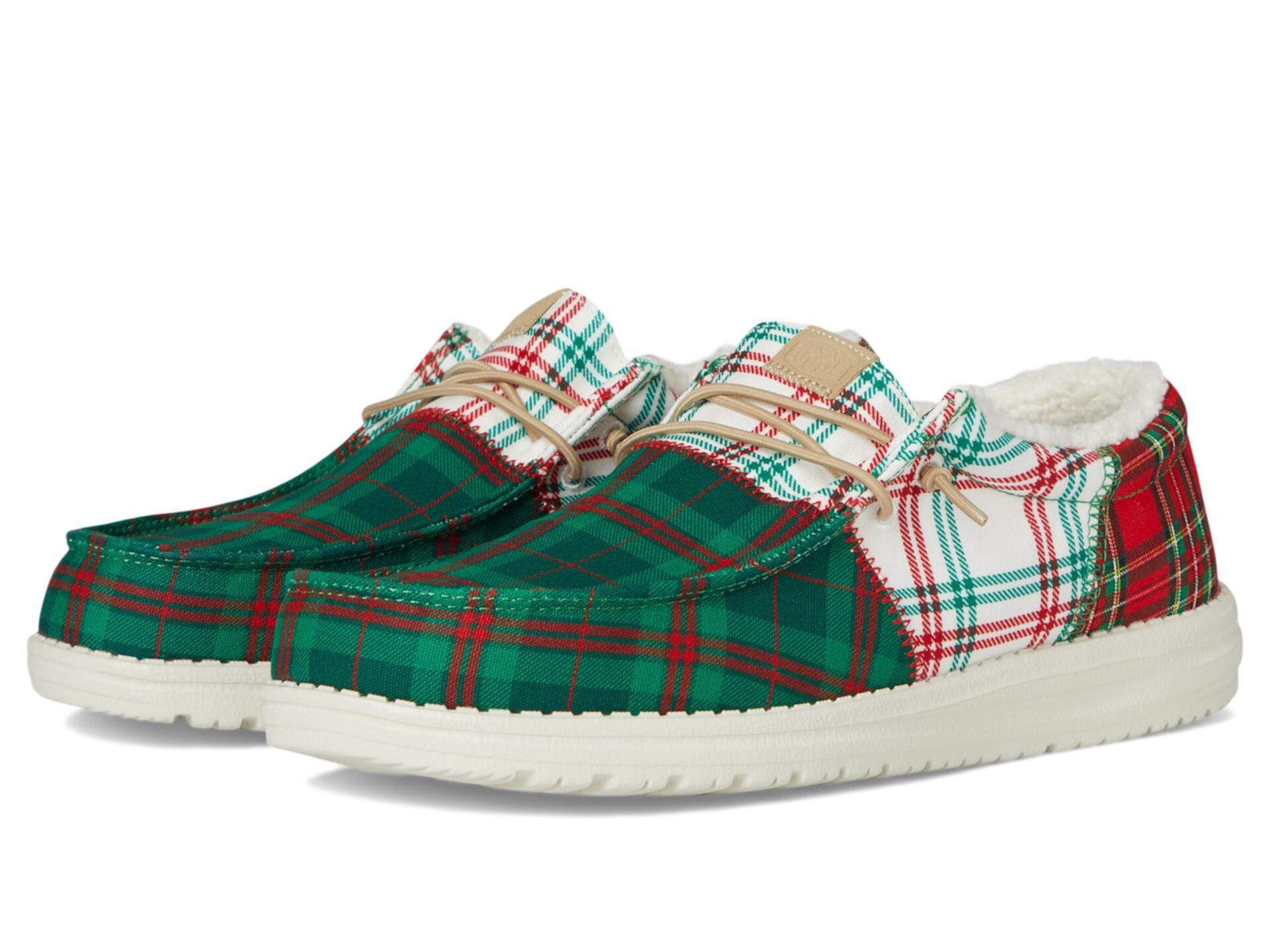 Кроссовки Hey Dude Wally Tri Tartan Plaid с легкой подошвой и гибкими шнурками