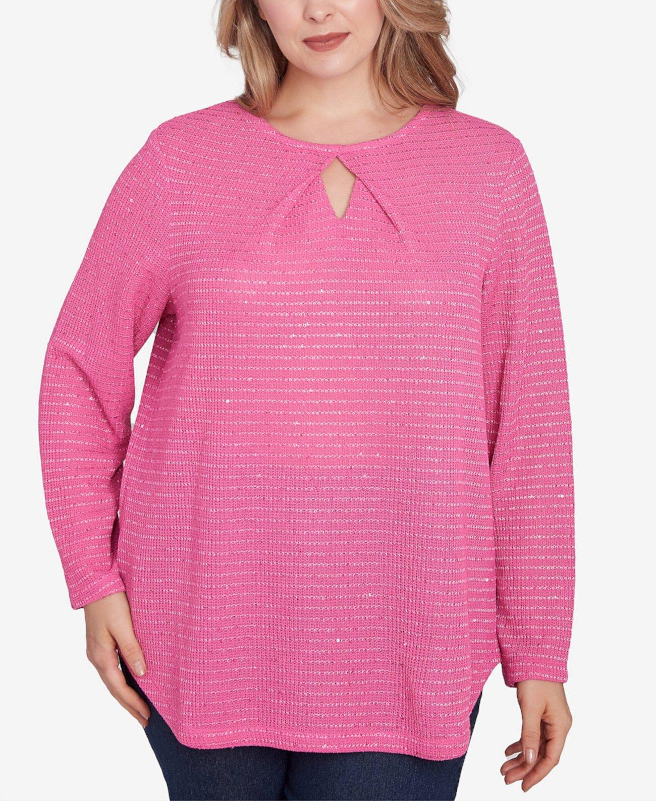 Женская Блузка Ruby Rd. Plus Size Diamond Detail Sequin Knit Top