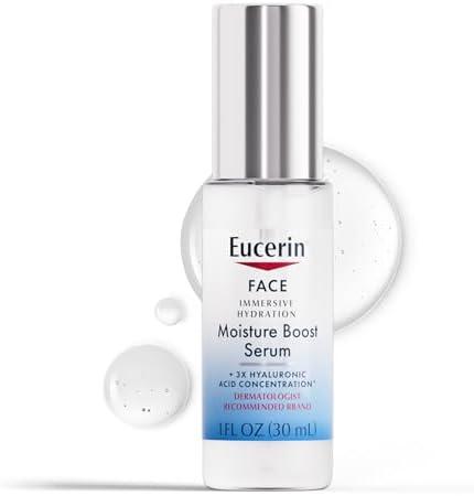 Eucerin Face Immersive Hydration Moisture Boost Face Serum, Ultra-Lightweight Hyaluronic Acid Serum Smooths Fine Lines and Wrinkles, 1 Fl Oz Bottle