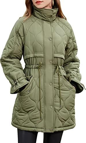 S P Y M Womens Diamond Quilted Jacket Lightweight Padding Coat with Pockets, Regular and Plus Size