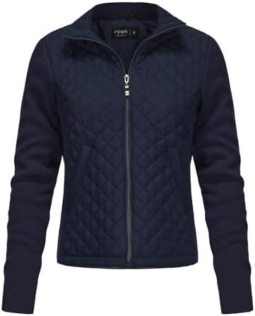 S P Y M | S P Y M Womens Diamond Quilted Jacket Lightweight Padding Coat with Pockets, Regular and Plus Size