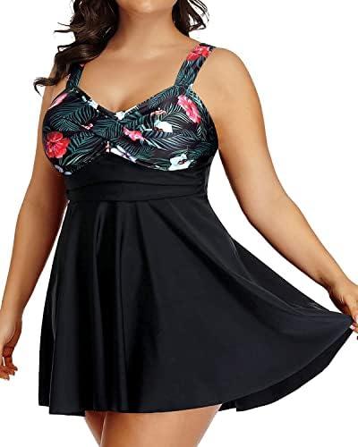 Женские Раздельные купальники Aqua Eve Aqua Eve Plus Size Двухкомпонентные Купальники Tankini Плавательный Костюм с Юбкой и Шортами