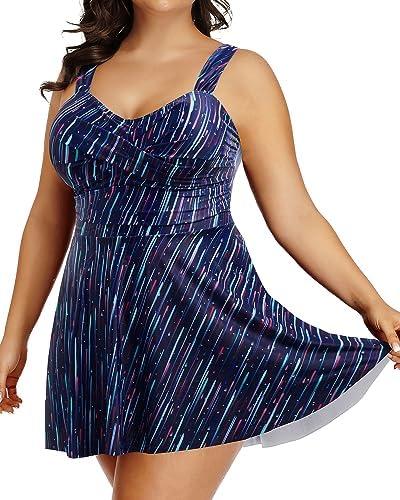 Женские Раздельные купальники Aqua Eve Aqua Eve Plus Size Двухкомпонентные Купальники Tankini Плавательный Костюм с Юбкой и Шортами