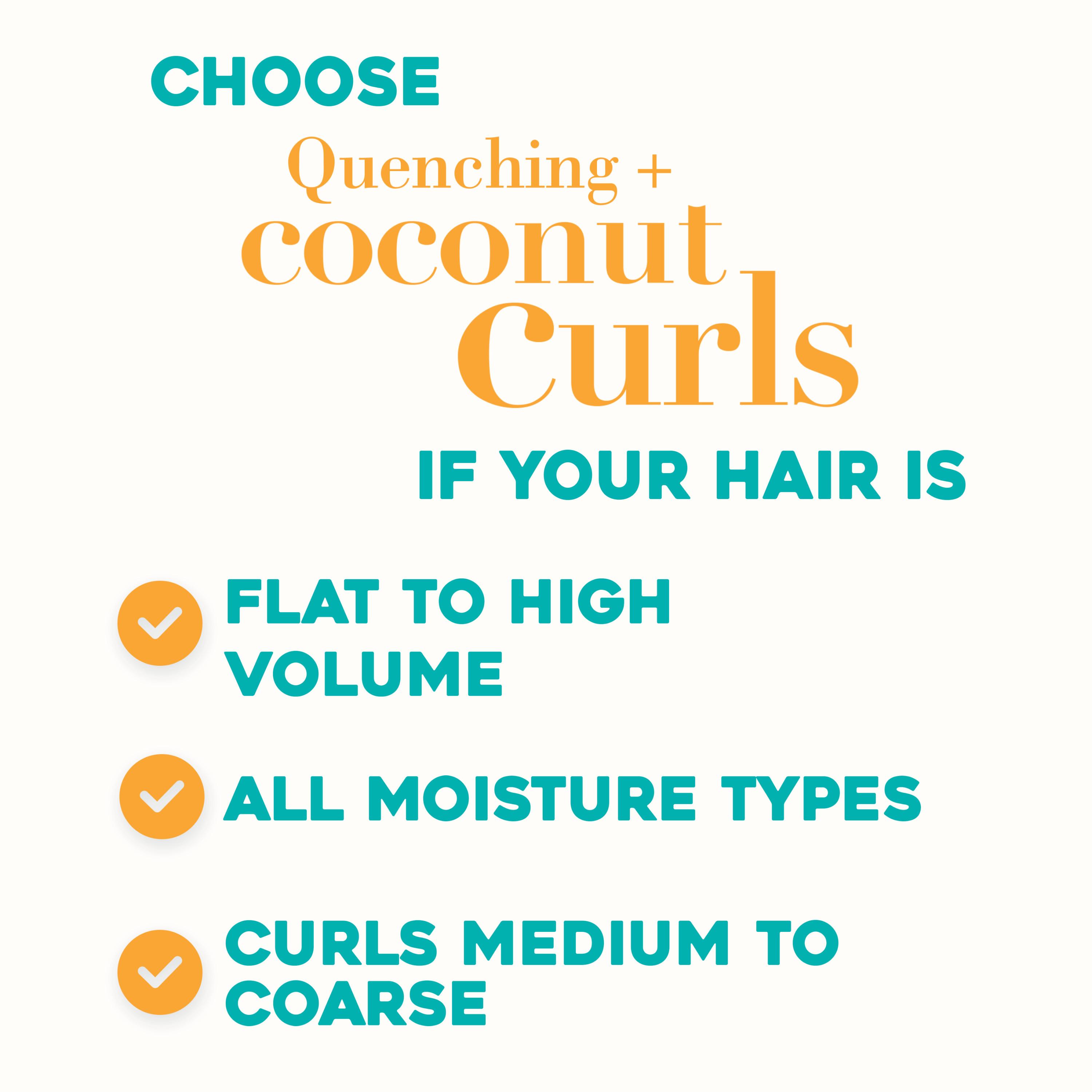 OGX Quenching + Coconut Curls, Moisturizing Conditioner for Curly Hair, Detangling, Curl Enhancing, 25.4 fl oz, 25.4 fl oz