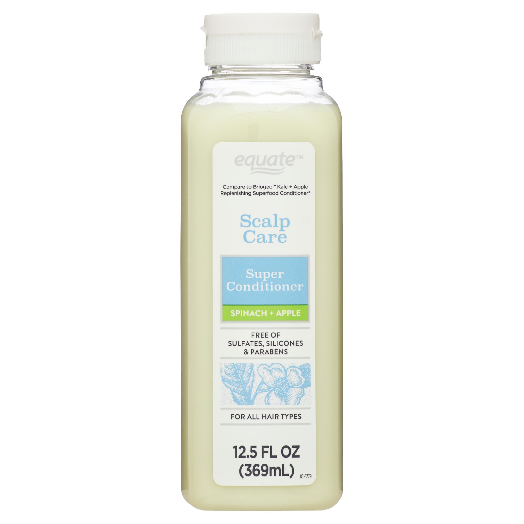 Equate Scalp Care Super Daily Conditioner with Spinach + Apple, All Hair Types,12.5 fl oz