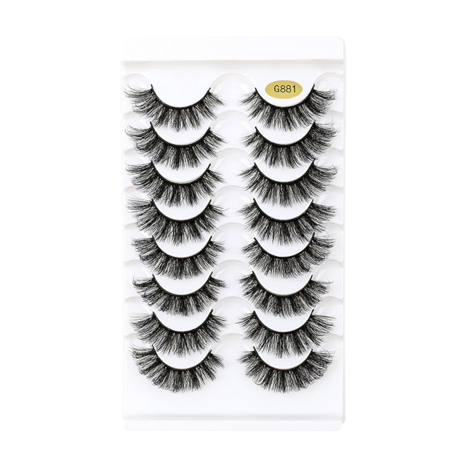 Desertasis Eye clusters False Eyelashes Fluffys 8D Faux Minks Lashes Cat-Eye Wispy Lashes 8 Pairs Pack Dramatic Long Thick Volume Fake Eye Lashs Multipacks B