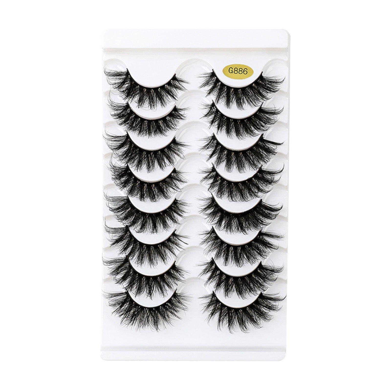 Desertasis Eye clusters False Eyelashes Fluffys 8D Faux Minks Lashes Cat-Eye Wispy Lashes 8 Pairs Pack Dramatic Long Thick Volume Fake Eye Lashs Multipacks G