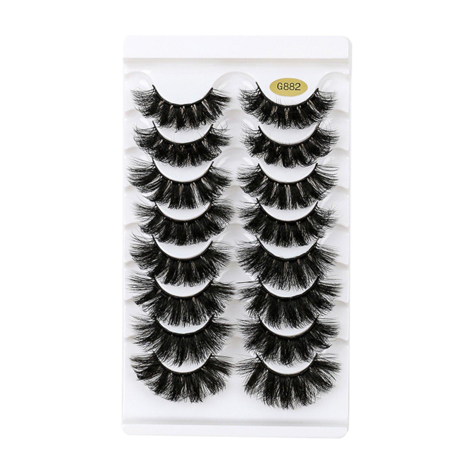 Desertasis Eye clusters False Eyelashes Fluffys 8D Faux Minks Lashes Cat-Eye Wispy Lashes 8 Pairs Pack Dramatic Long Thick Volume Fake Eye Lashs Multipacks C