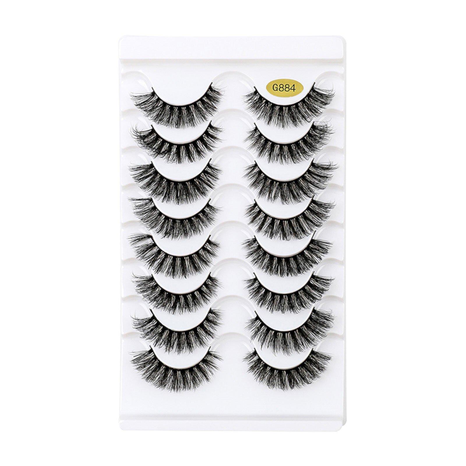 Desertasis Eye clusters False Eyelashes Fluffys 8D Faux Minks Lashes Cat-Eye Wispy Lashes 8 Pairs Pack Dramatic Long Thick Volume Fake Eye Lashs Multipacks E