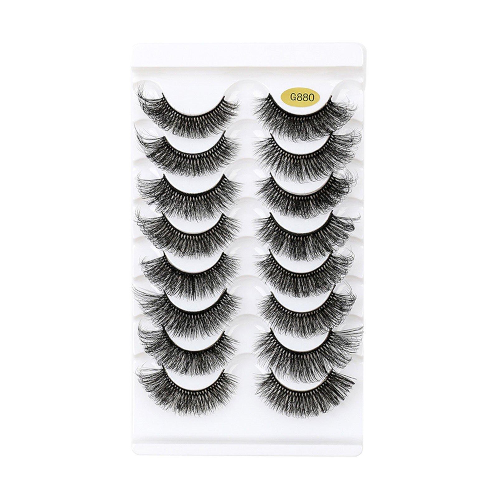 Desertasis Eye clusters False Eyelashes Fluffys 8D Faux Minks Lashes Cat-Eye Wispy Lashes 8 Pairs Pack Dramatic Long Thick Volume Fake Eye Lashs Multipacks A