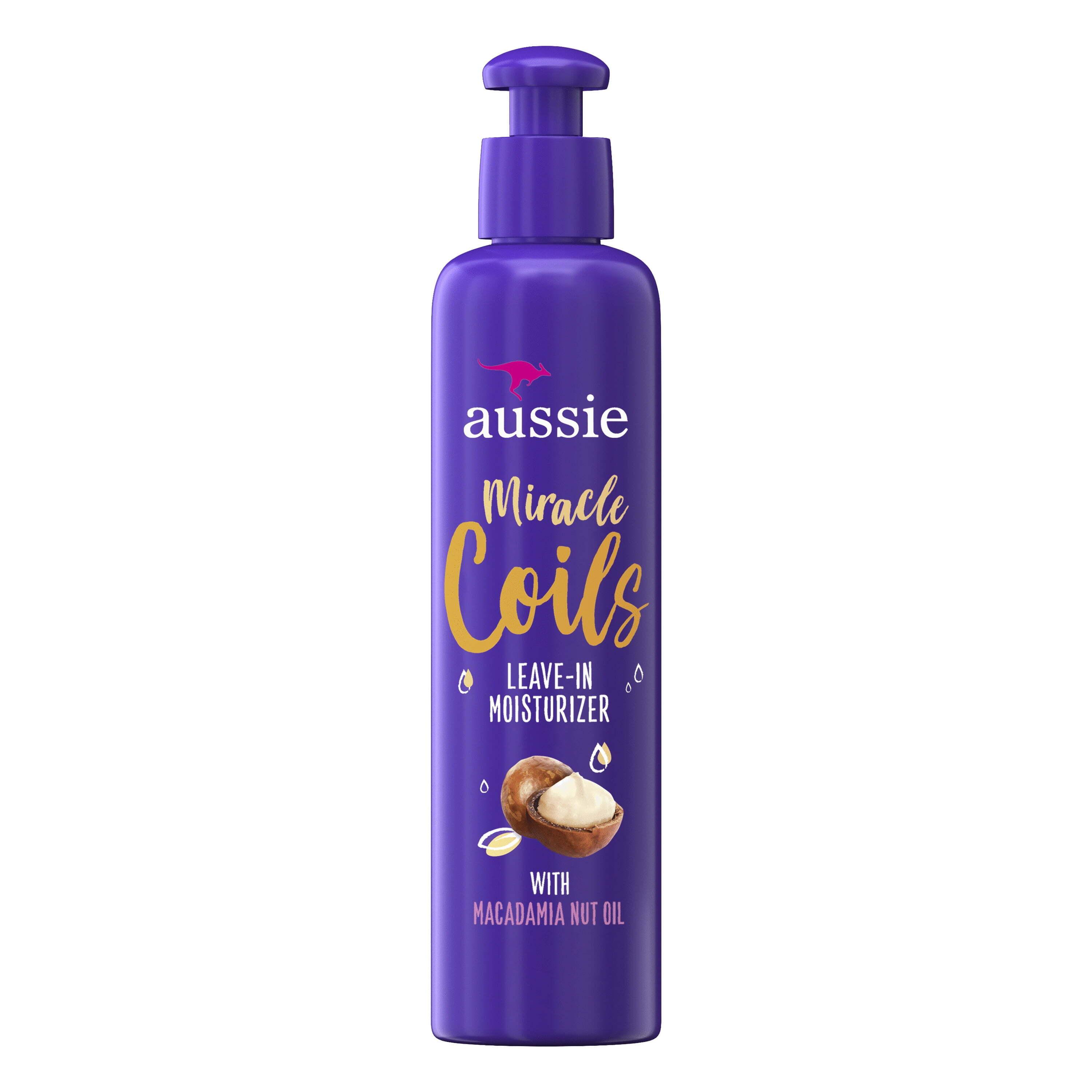 Aussie Miracle Coils Leave-in Moisturizer with Macadamia Nut Oil, Sulfate Free, Coily Hair 8.5 fl oz