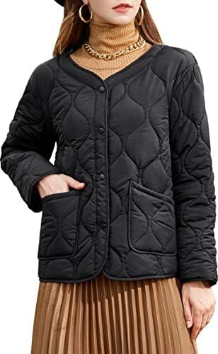 S P Y M Womens Diamond Quilted Jacket Lightweight Padding Coat with Pockets, Regular and Plus Size