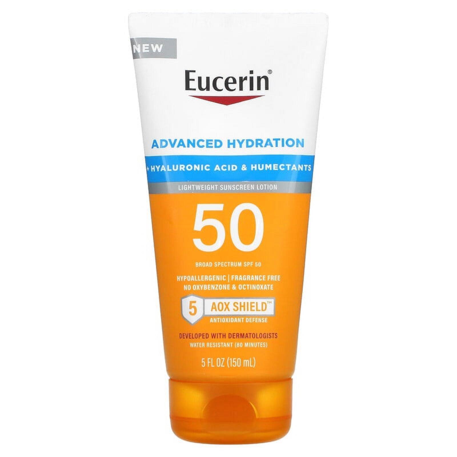 Eucerin | Легкий гипоаллергенный солнцезащитный лосьон SPF 50 с гиалуроновой кислотой, 150 мл