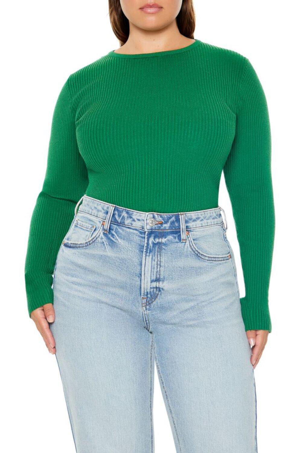 Женский Свитер FOREVER21 Plus Size Cropped Rib-Knit