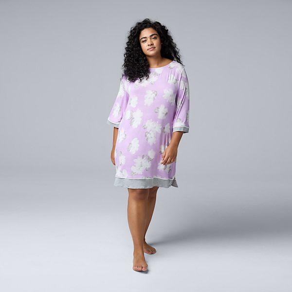 Ночь в комфорте: Т sleepshirt Simply Vera Vera Wang с рукавами 3/4 и карманами