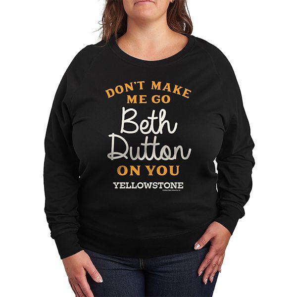 Женская Футболка Licensed Character Plus Size Yellowstone Don't Make Me Go Lightweight French Terry