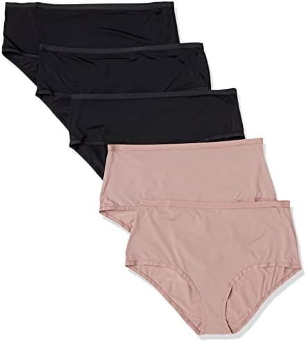 Amazon Essentials Women's Mid Rise Underwear (Available in Plus Size), Pack of 6