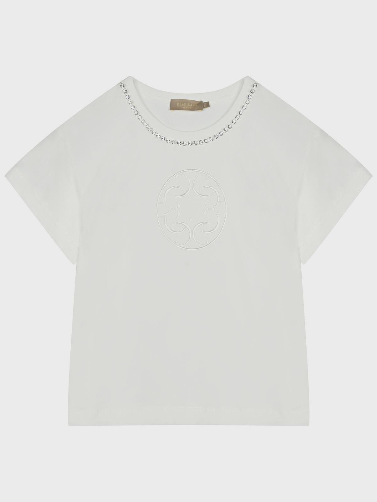Elie Saab | Футболка с декором из кристаллов, кремовая Elie Saab