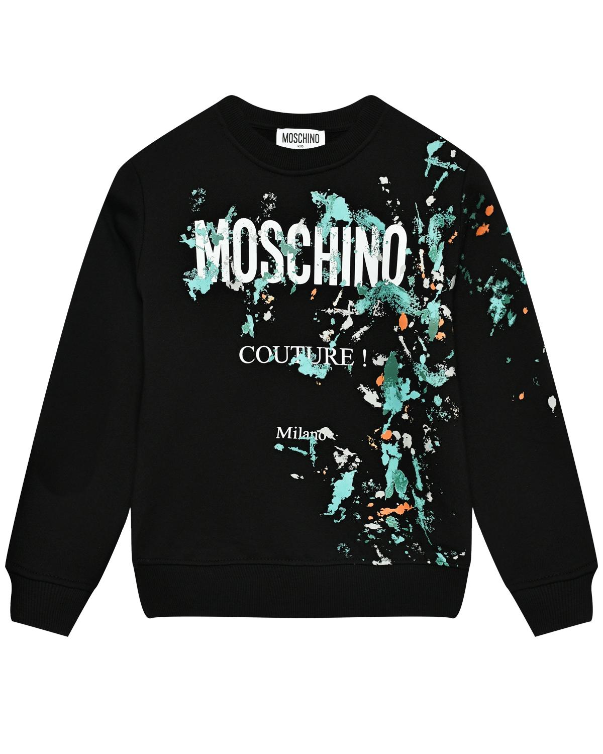 Свитшот с принтом "кляксы" Moschino