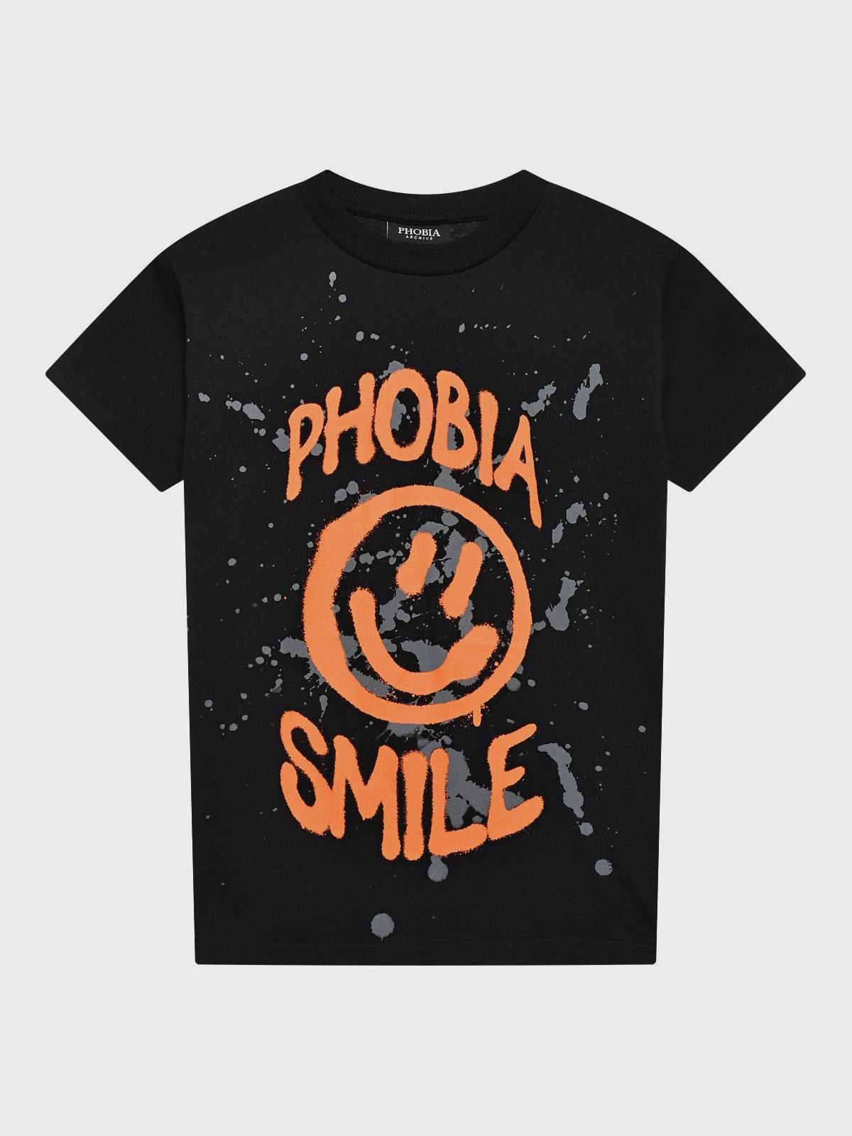 Phobia Archive | Футболка с оранжевым лого, черная Phobia Archive