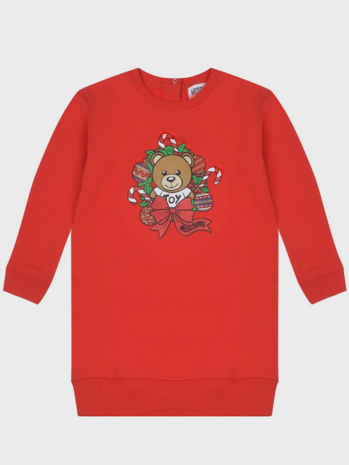 Moschino | Красное платье с новогодним принтом Moschino