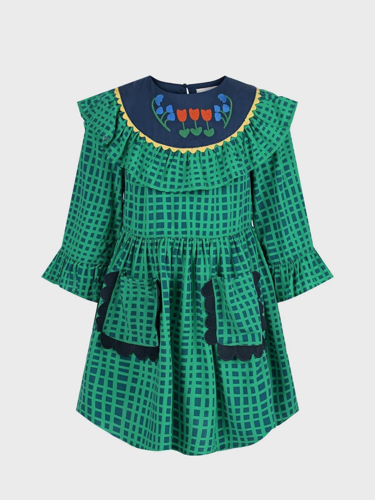 Stella McCartney | Платье в клетку с вышивкой Stella McCartney