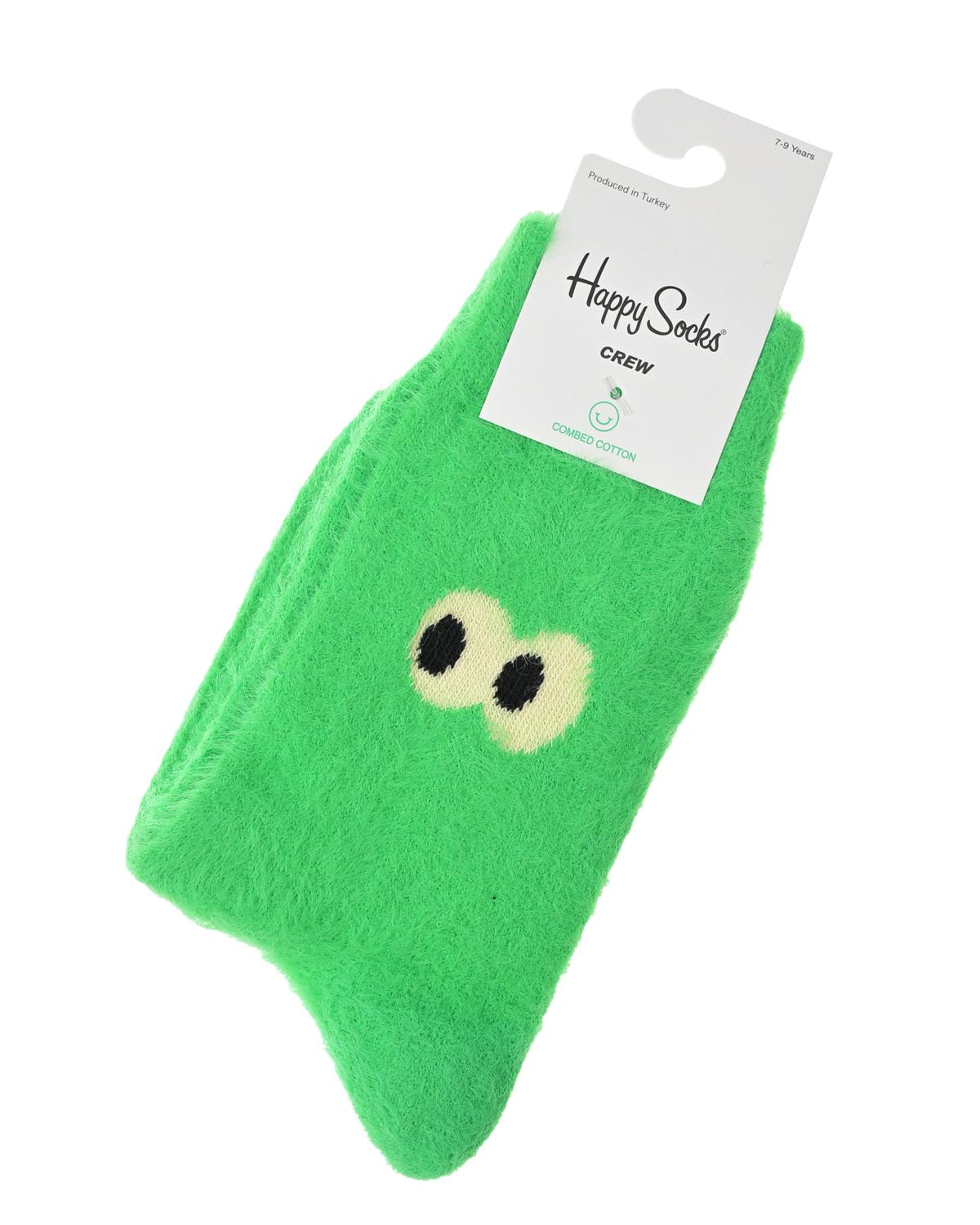 Зеленые носки с декором "глаза" Happy Socks