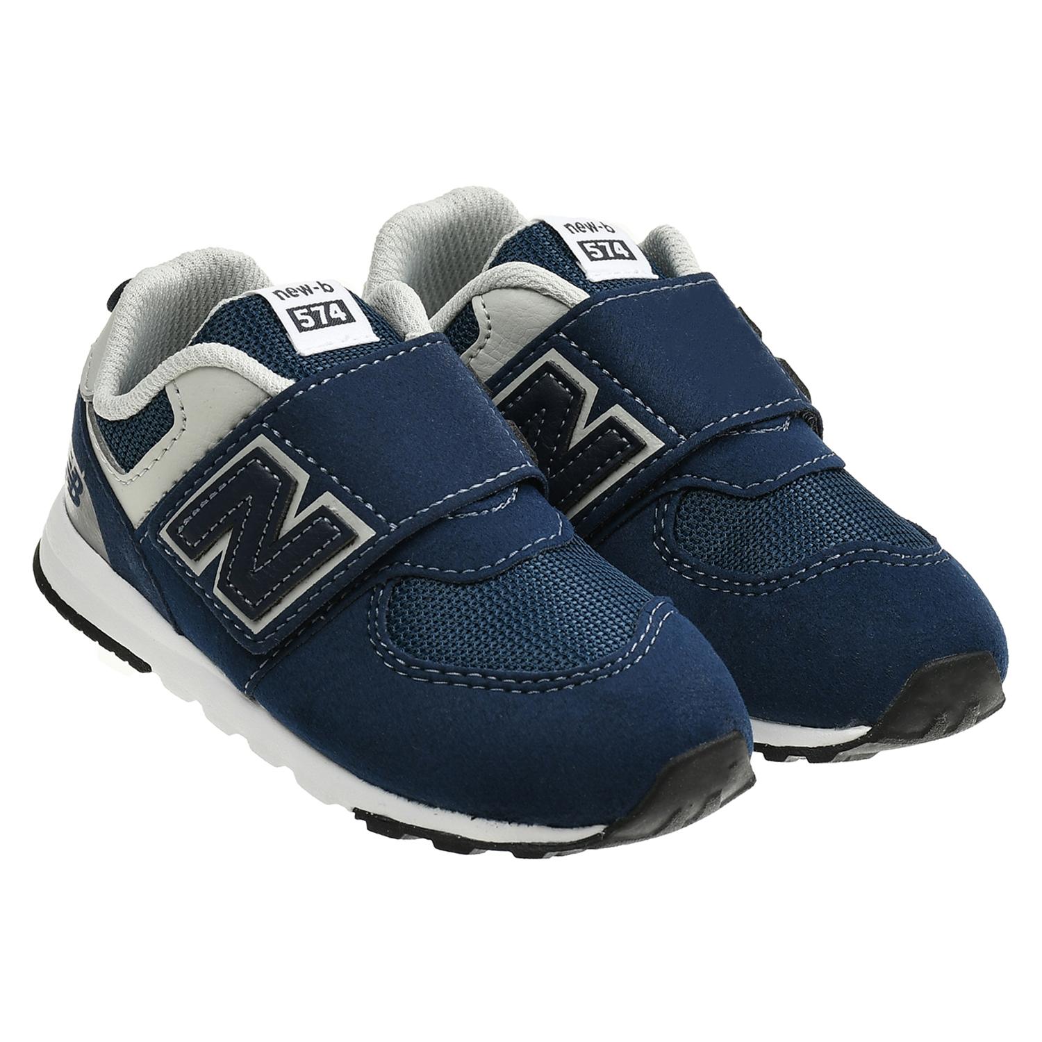 Кроссовки на липучке с логотипом, синие NEW BALANCE