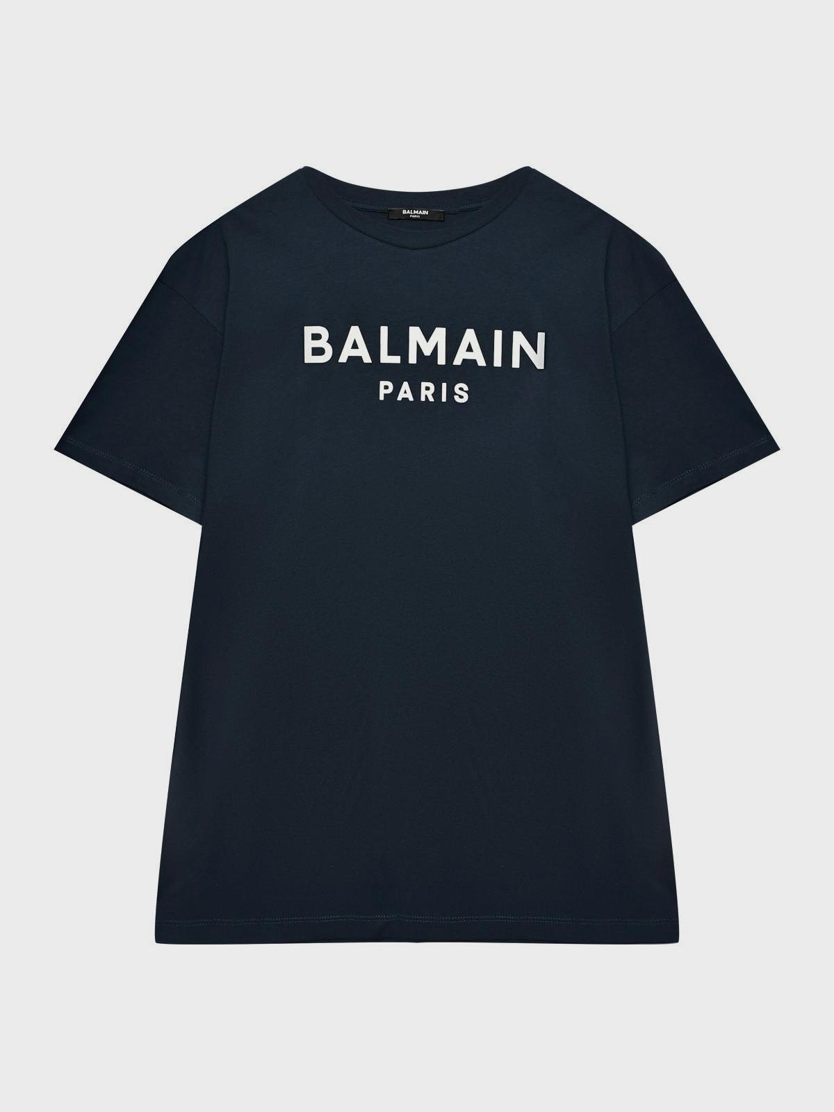 Balmain | Синяя футболка с лого Balmain