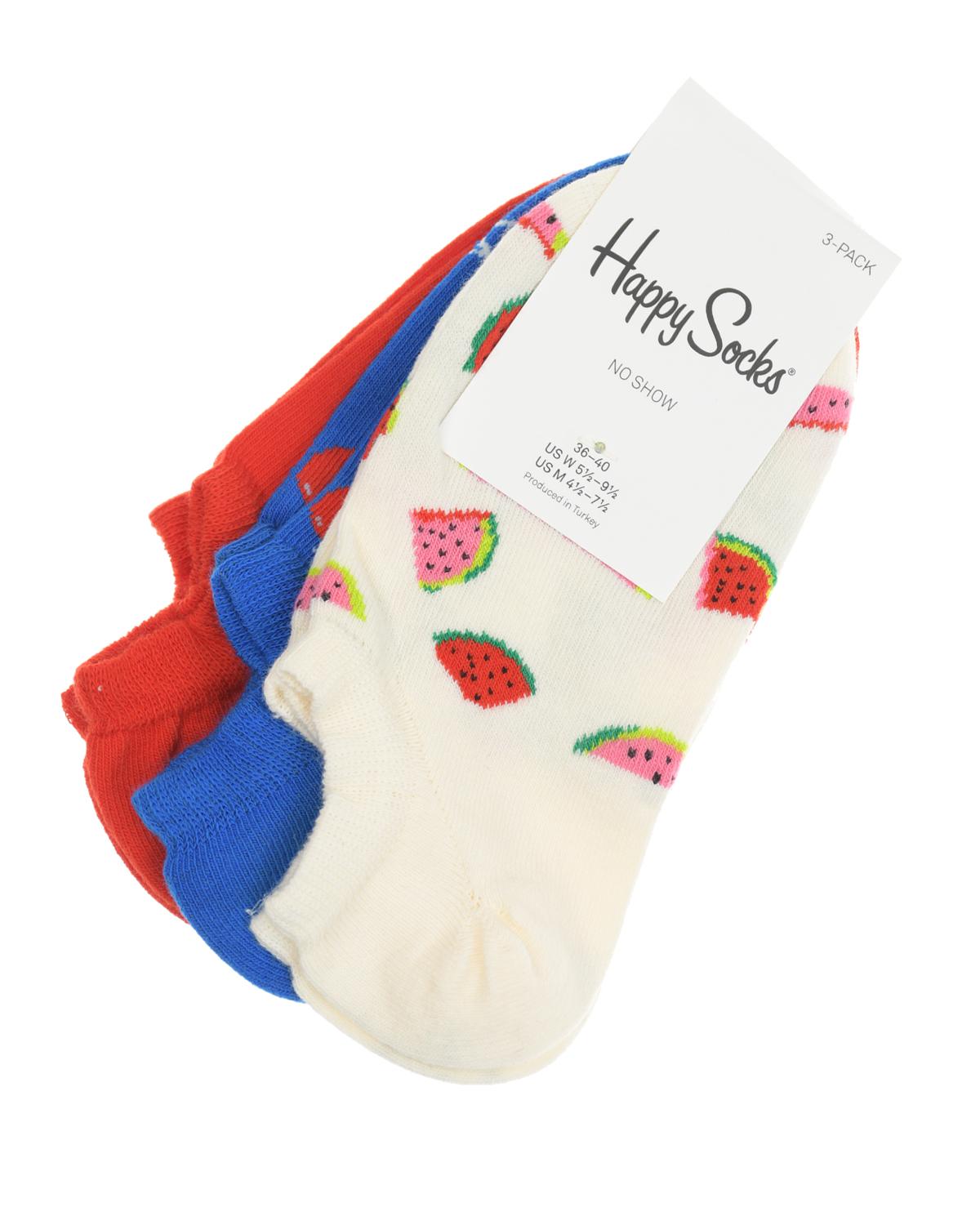 Носки спортивные, комплект 3 пары Happy Socks