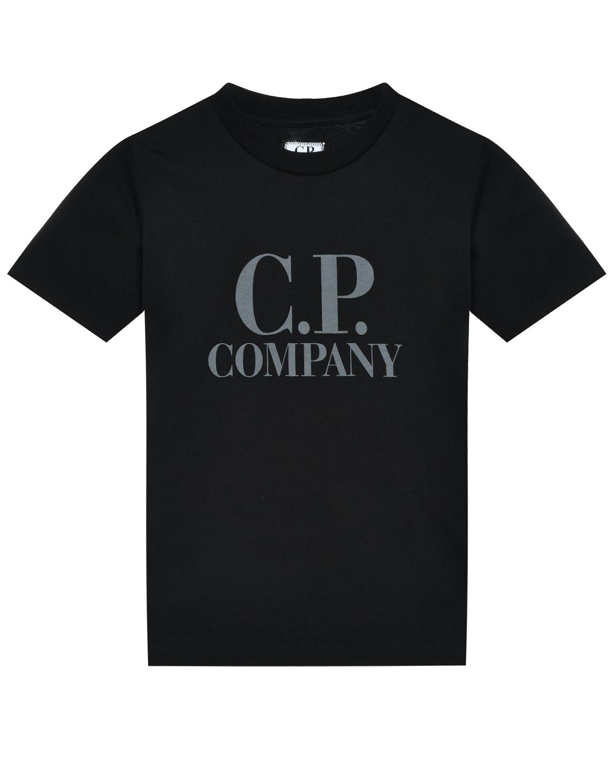 Футболка с лого, черная CP Company