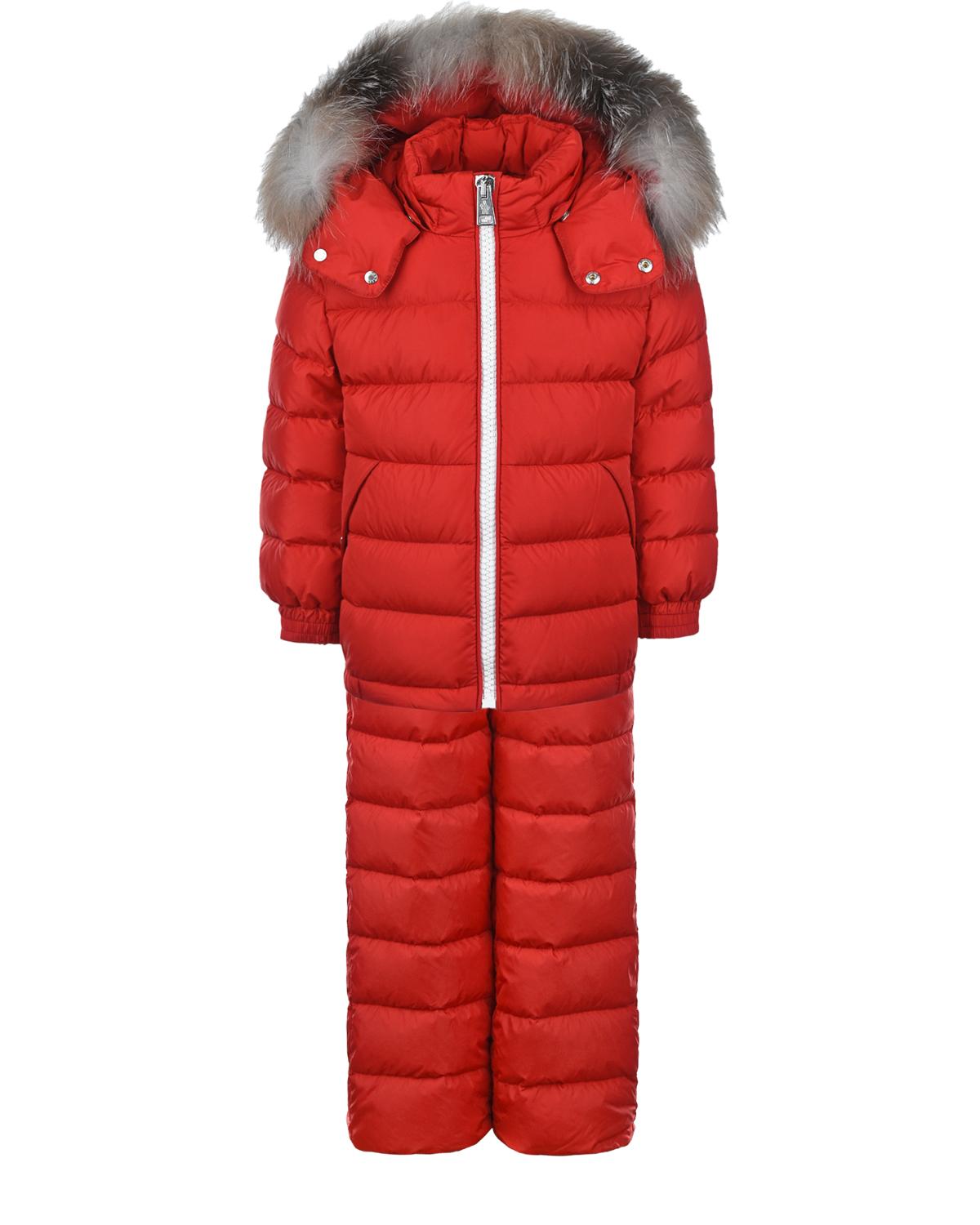 Красный зимний комплект для мальчиков Moncler