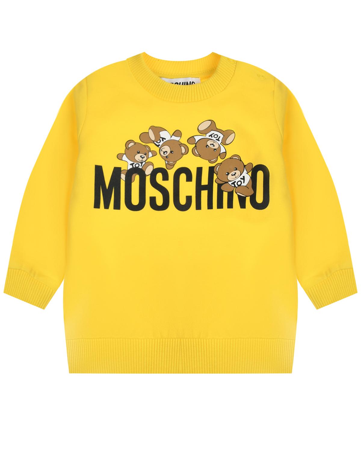 Свитшот с лого, желтый Moschino