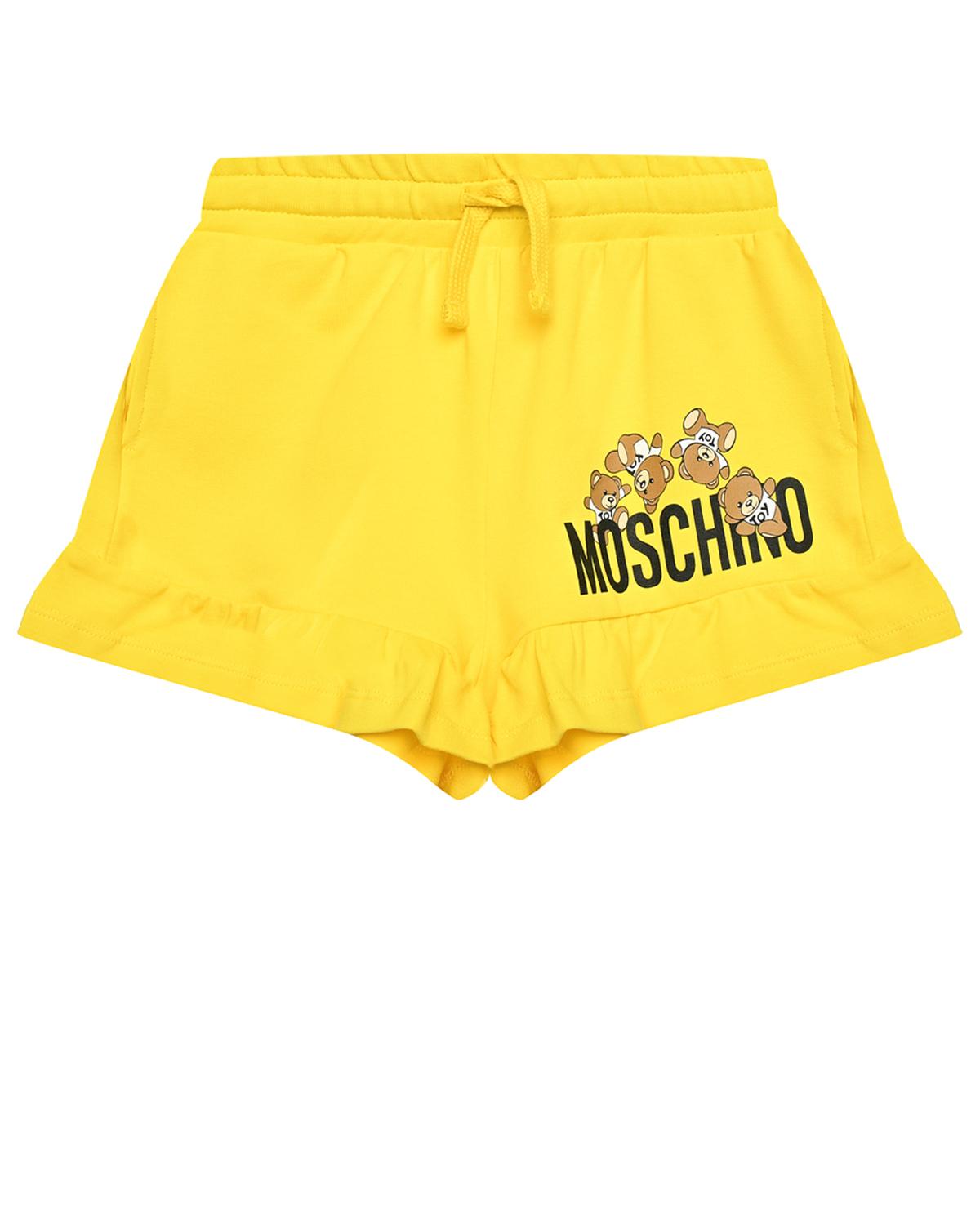 Шорты с рюшами, желтые Moschino