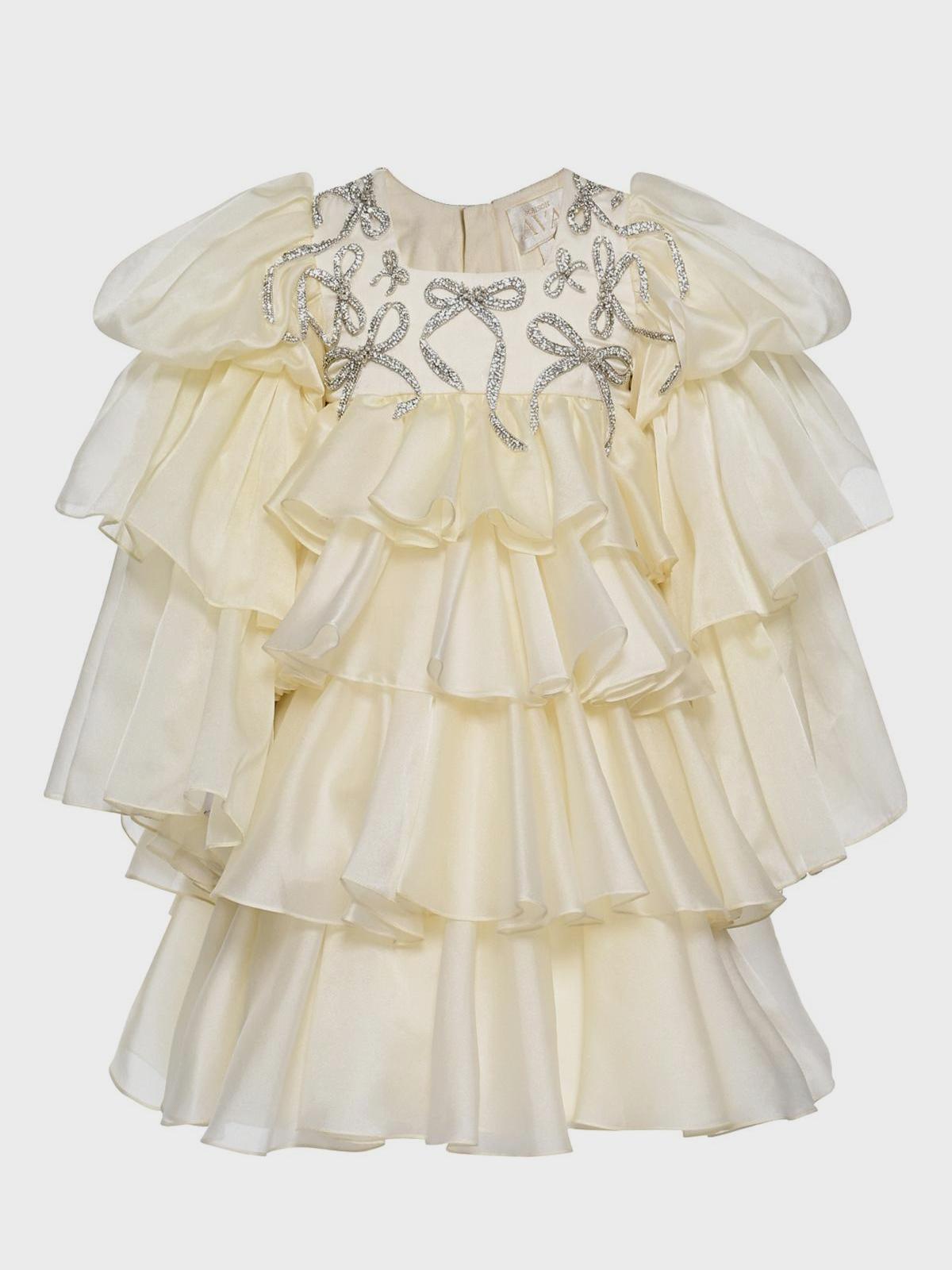 Maison Ava | Платье с серебряными бантиками из страз Maison Ava