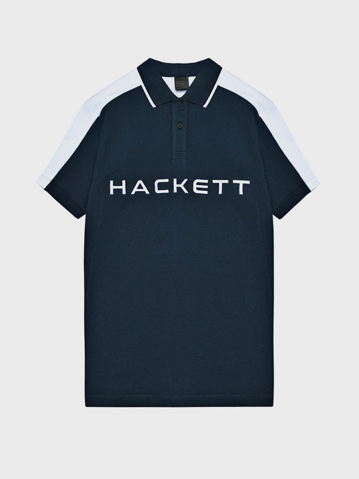 Hackett London | Футболка-поло синяя с белым лого Hackett London