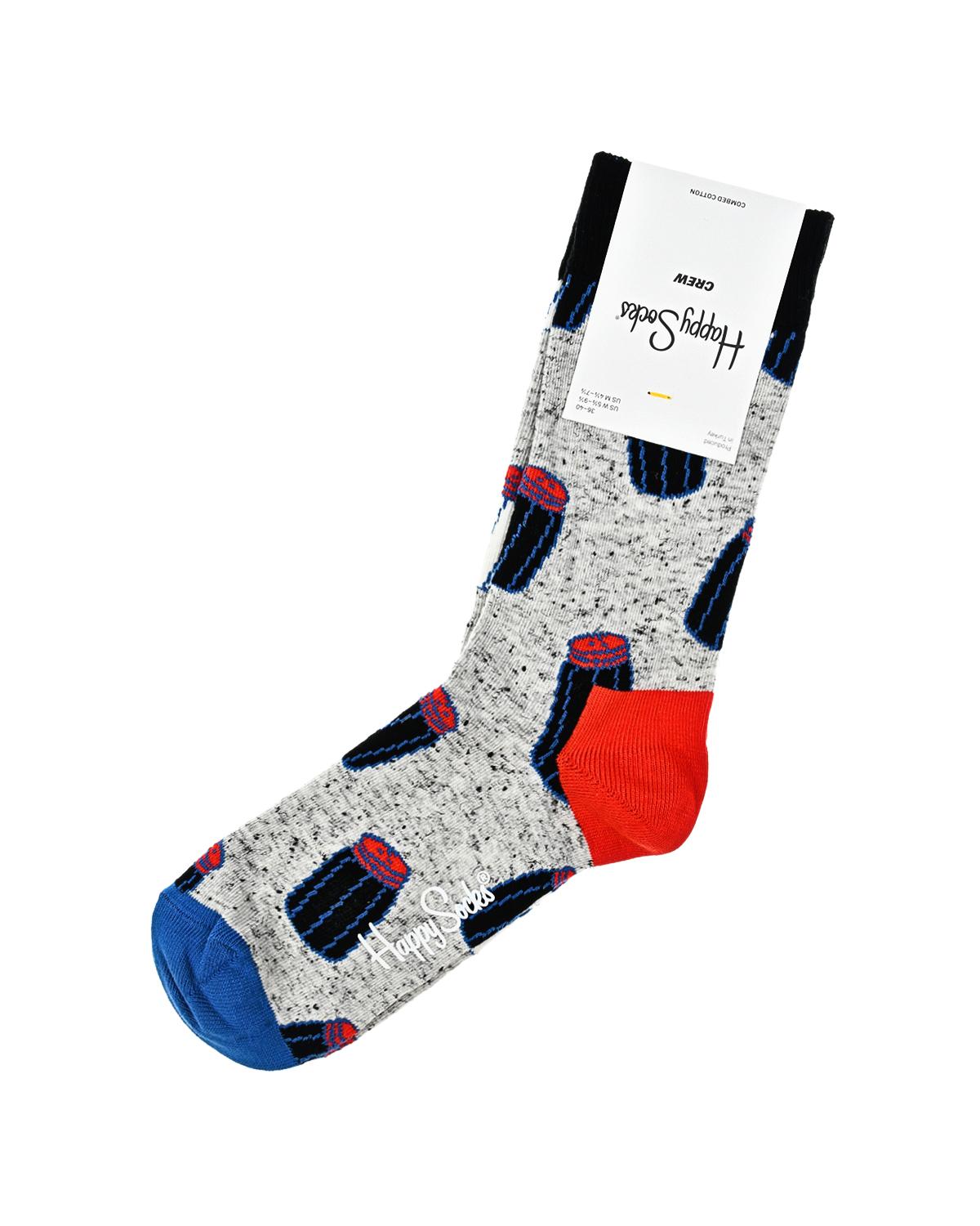 Серые носки с принтом "Перец и соль" Happy Socks