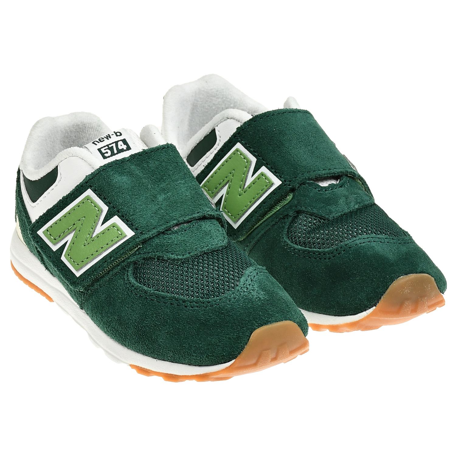 Кроссовки с лого в тон, зеленые NEW BALANCE