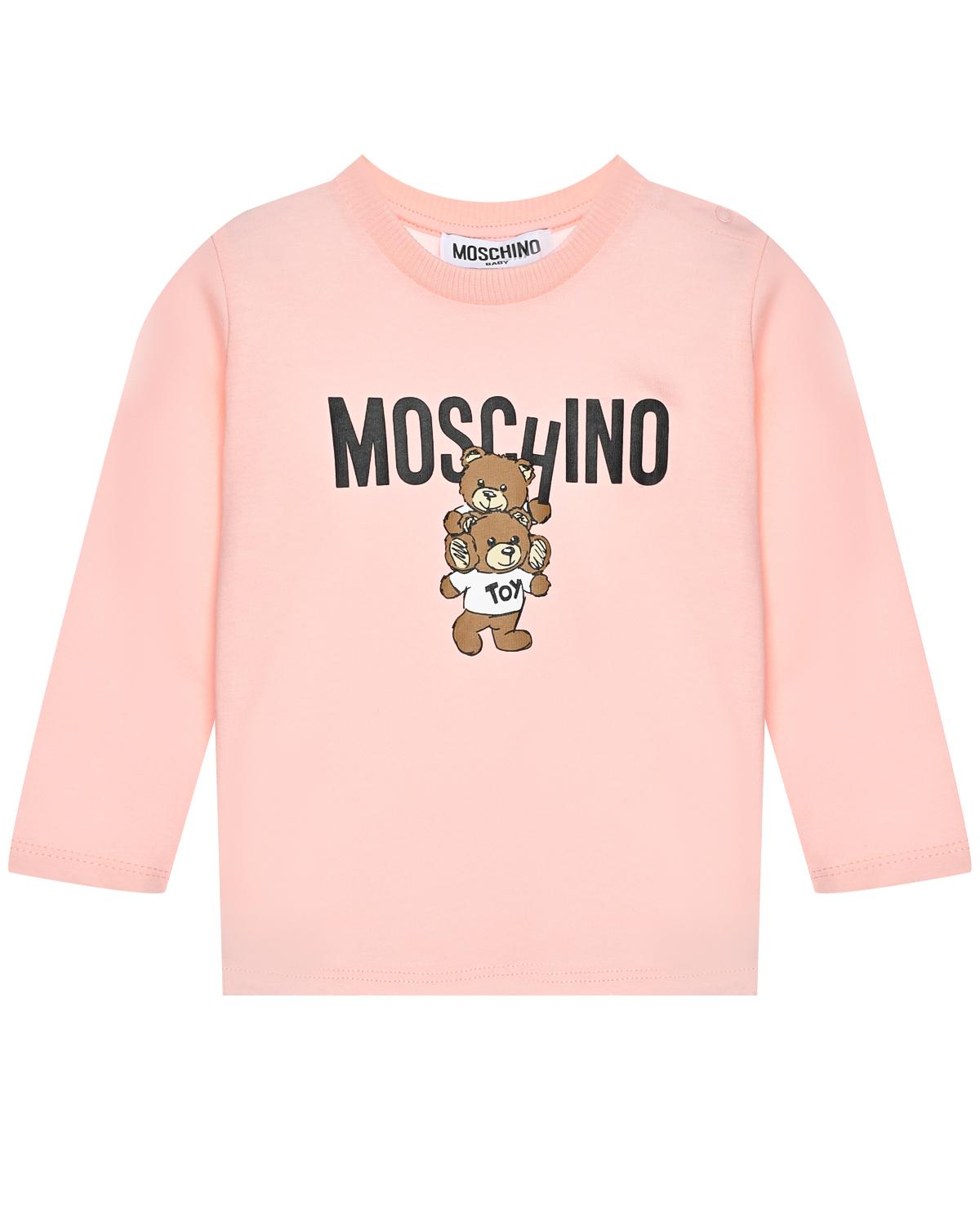 Толстовка с лого, розовая Moschino